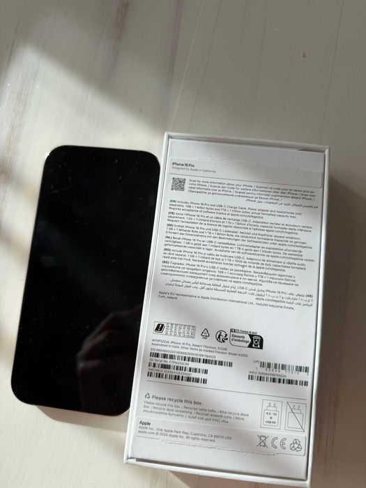 Telefon mobil Apple iPhone 16 Pro, 512GB, 5G, Desert Titanium