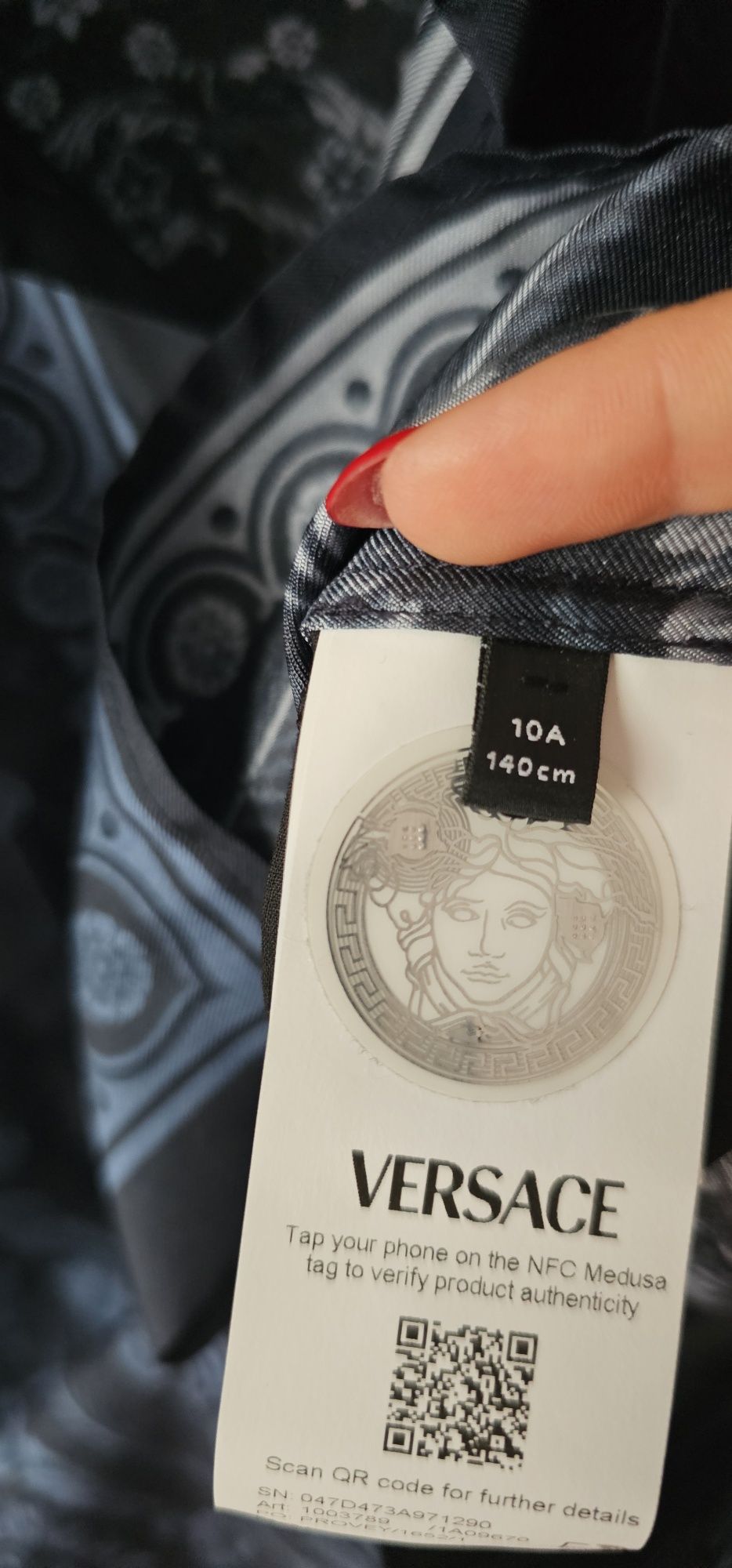 Versace детска риза от коприна
