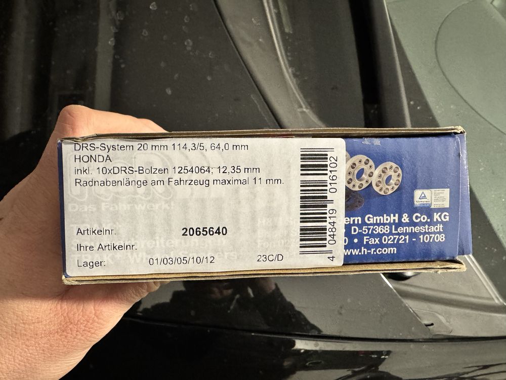 Фланци H&R 10mm/5x114.3/64mm/M12x1.5