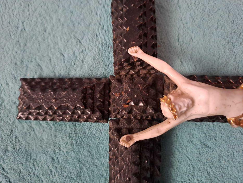 crucifix tramp art 31/17 cm