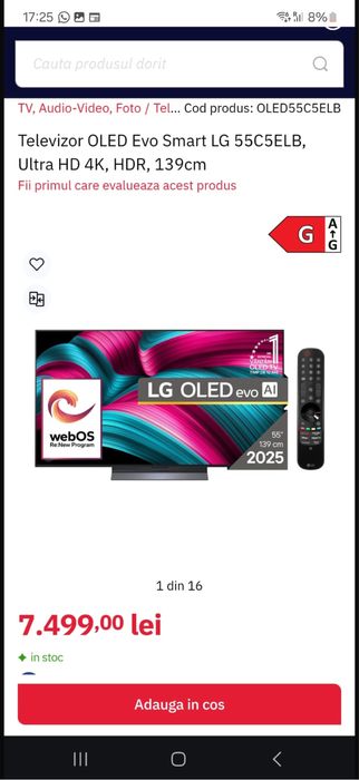 Televizor LG model 2025 55’