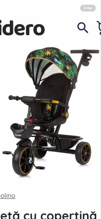 Tricicletă cu copertină Max Sport 2-în-1 - Jungle