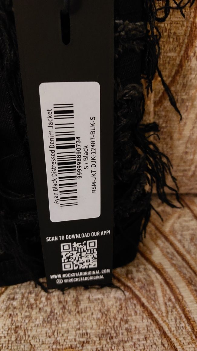 Jacheta jeans negru barbati ROCKSTAR