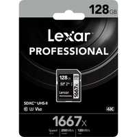 Карта памяти Lexar Professional 1667x 128GB SDXC UHS-II, U3, V60 -New!