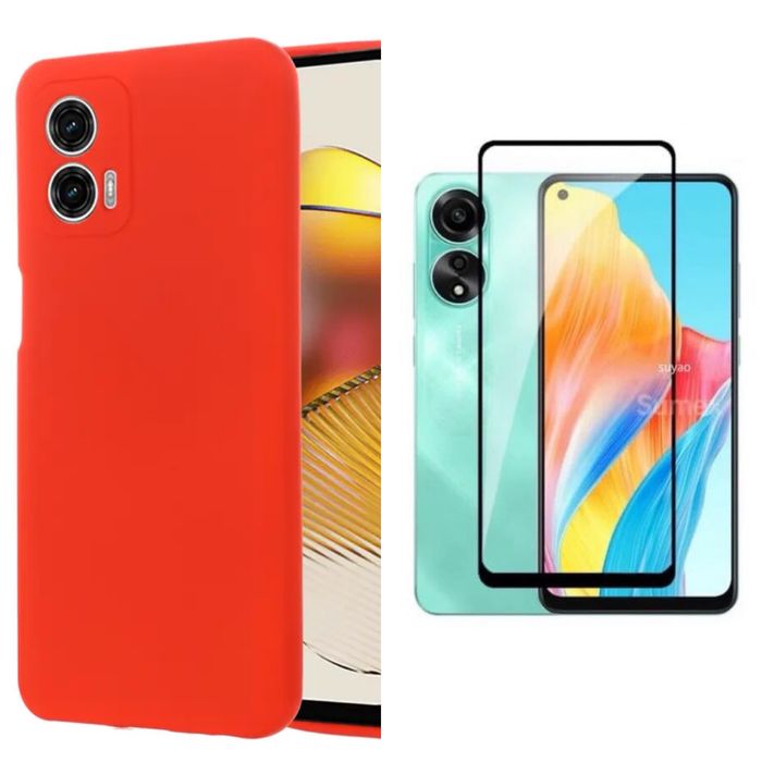 Motorola E13/E22/G32/E78/G54/G84 Husa Silicon Catifea + Folie Sticla