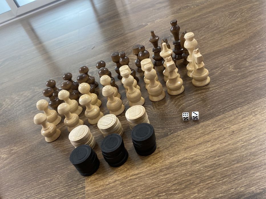 Set piese Sah și table lemn noi dimensiune mare