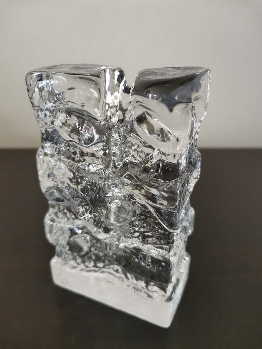 Vază soliflor bloc de cristal Mid Century Walther Glas W. Germa