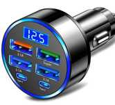Încărcare rapidă Tip C și USB Încărcător auto 12/24V