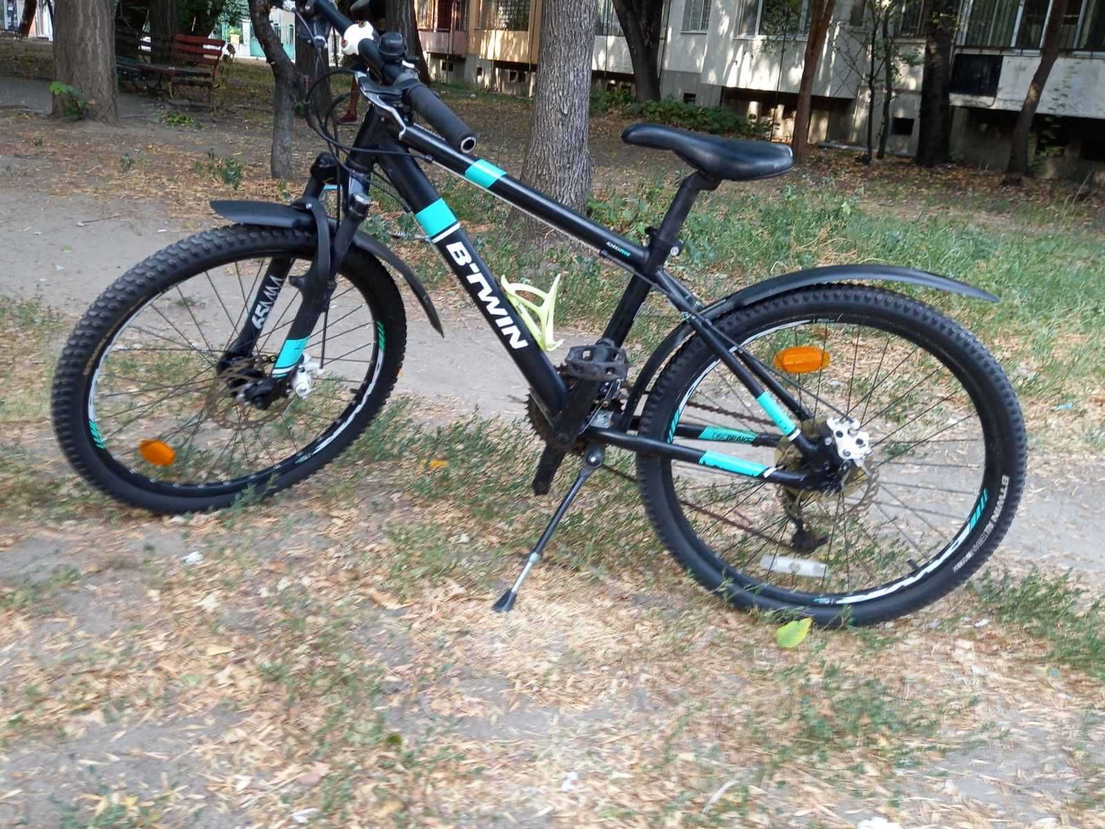 планински велосипед rockrider черен зелено
