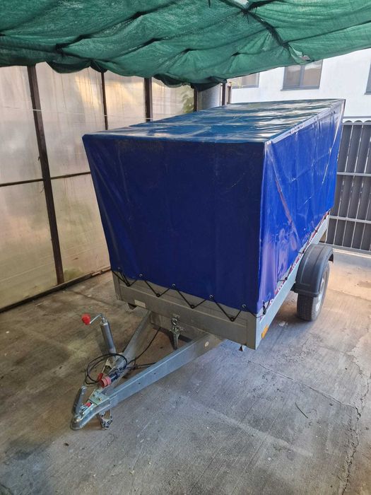 REPO 750KG 200L X110l X120h Basculabila Cu Cadru si Prelata nefolosita