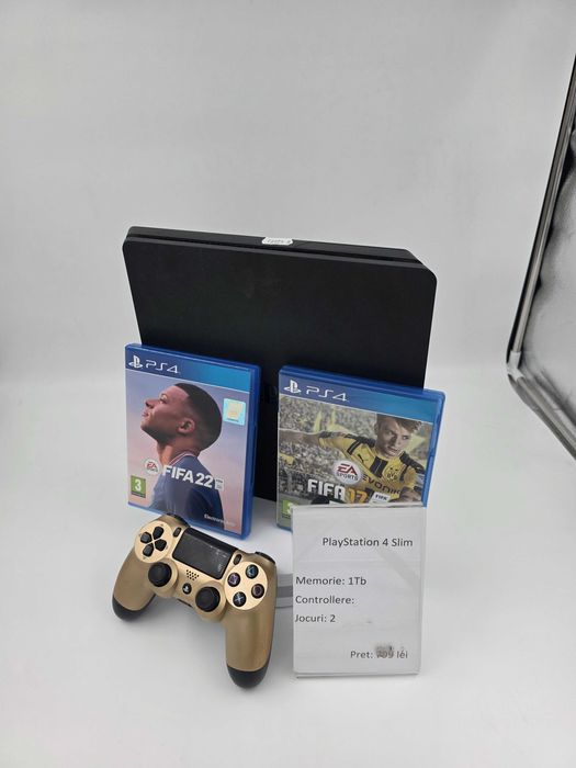 Garantie 24 luni PlayStation 4 Slim 1TB 1 controller 2 jocuri CashBox