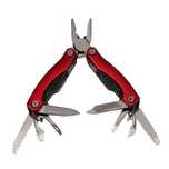 Cleste multifunctional Survival Instict, otel, 9 functii, 14 cm, rosu
