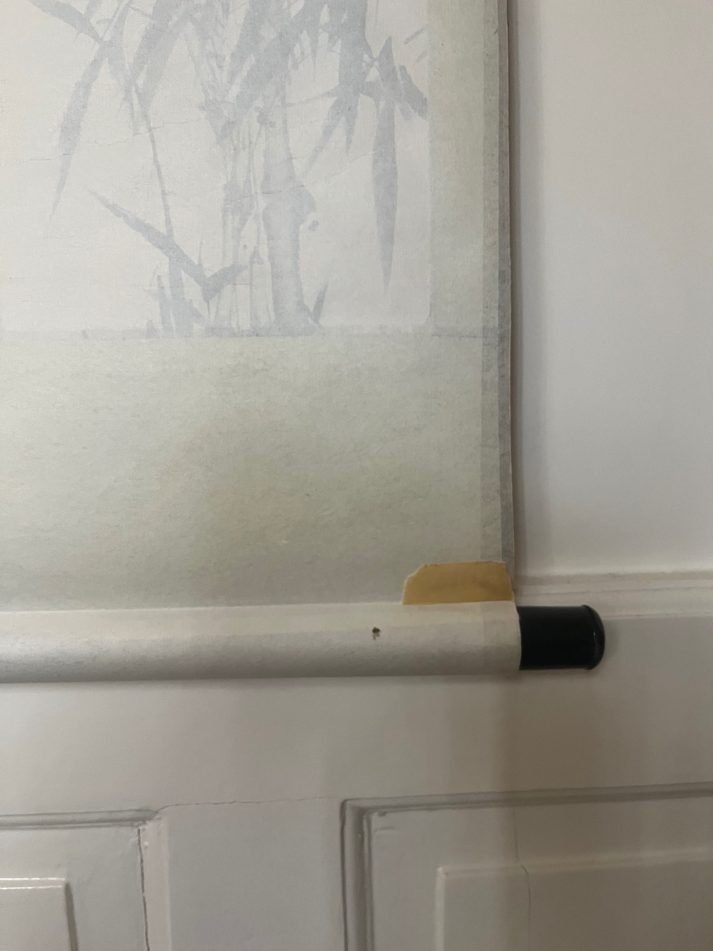 Tablou Chinoiserie Acuarela originala semnata sul hartie pe matase