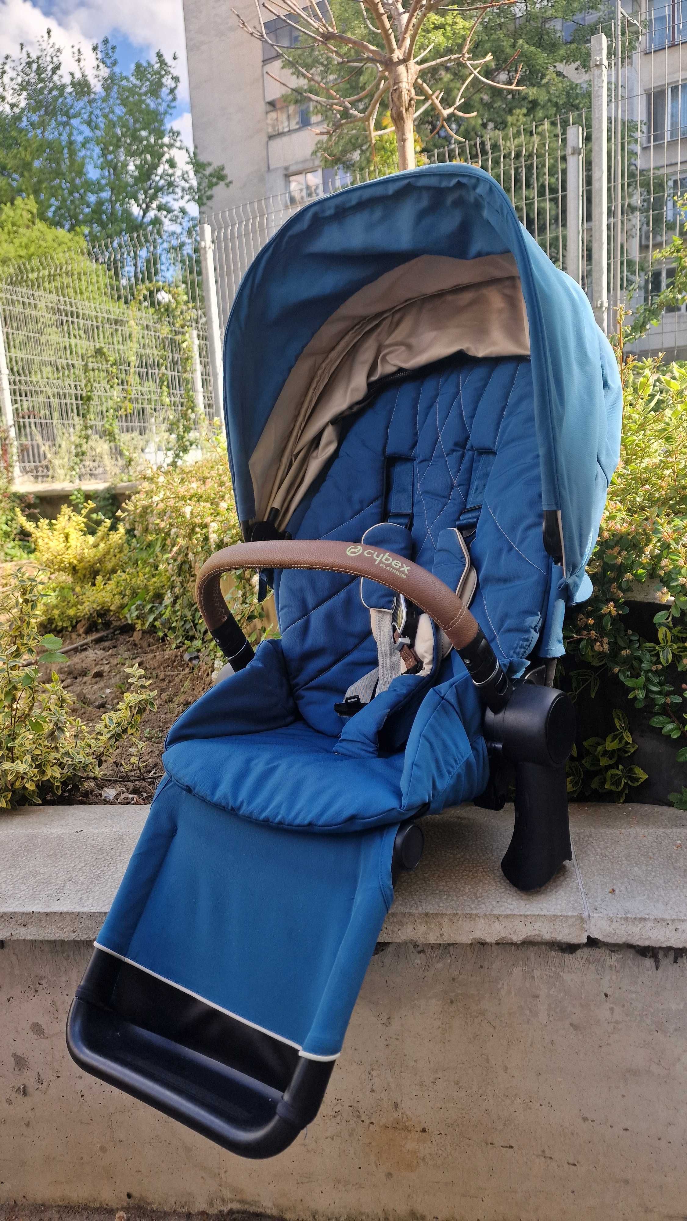 Cybex Priam Platinum Blue + аксесоари