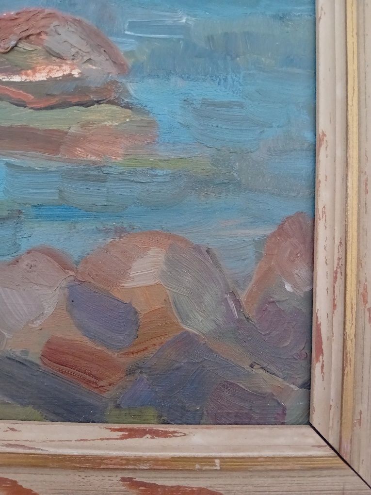Tablou Vechi Autentic Peisaj Pictor Suedez