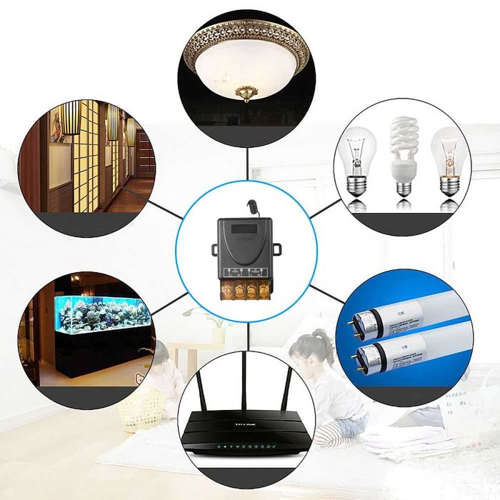 Releu receptor + telecomanda 7kw 220V 30A automatizari forta iluminat