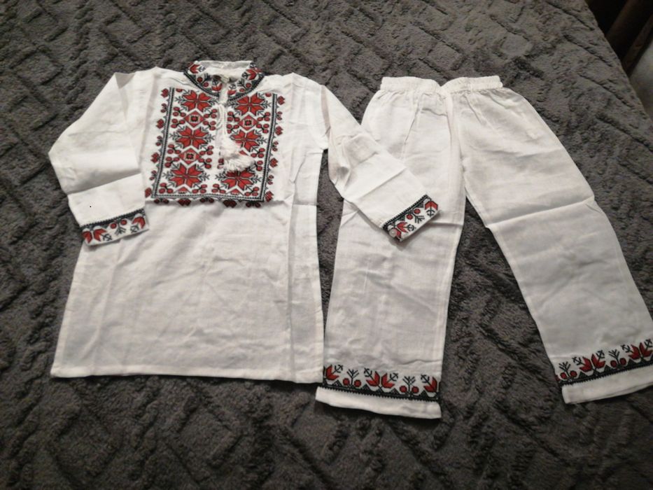 Costum popular băieți motive tradiționale din bumbac