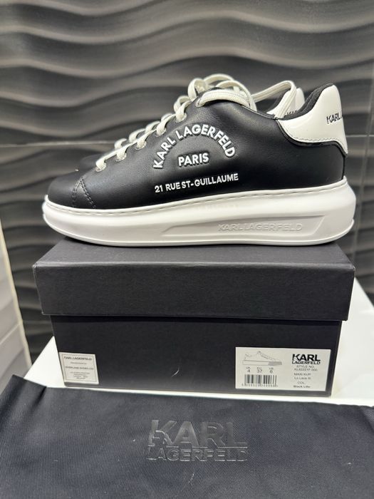 ПРОМО! Черни сникърси от естествена кожа Karl Lagerfeld 37 номер