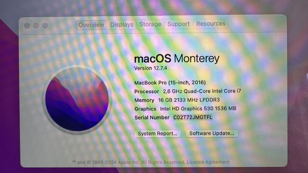 Apple macbook pro 2016 15 inch