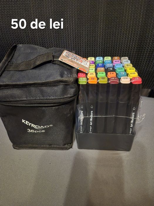 Borseta cu 36x Marker 2 capete Keyroad ArtMarkers