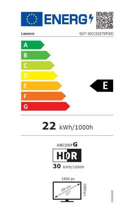 Monitor LED Gaming Lenovo G27-30 27"