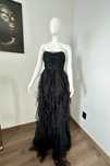 Rochie lunga eleganta ocazie eveniment seara neagra tulle S