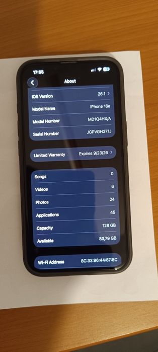 iPhone 16e 128 GB Black