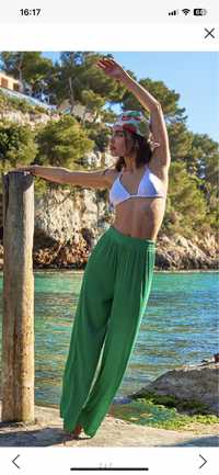 Дамски Панталон плисе Primark- зелен