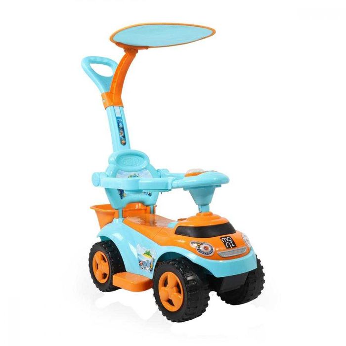 Masinuta copii de impins 2 in 1 Ocean Car Blue cu sunete max 25 kg