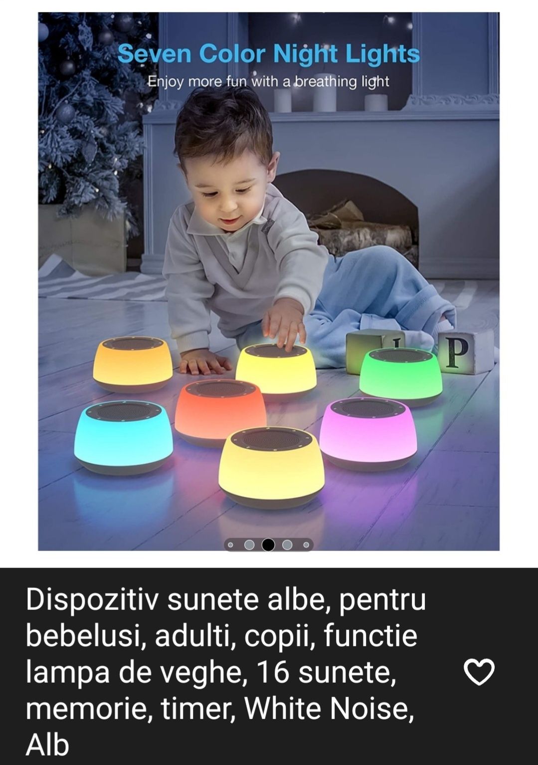 Dispozitiv sunete albe  pentru bebeluși, copii, adulți
