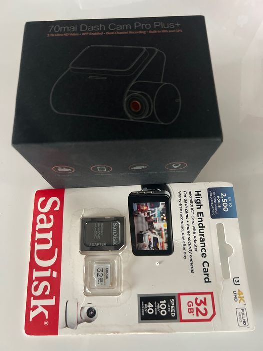 Cameră de bord 70mai Dash Cam Pro Plus+ nouă, neutilizată și card 32GB
