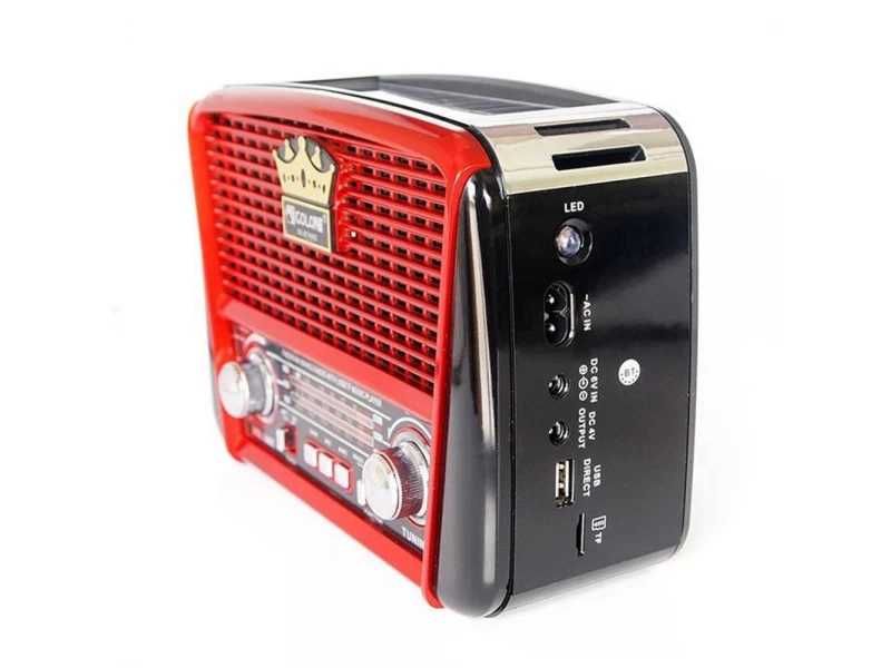 Соларно ретро радио Golon RX-BT455S с Bluetooth и фенер