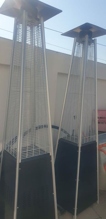 Vand încălzitor de terasă cu piramidă 2 buc.