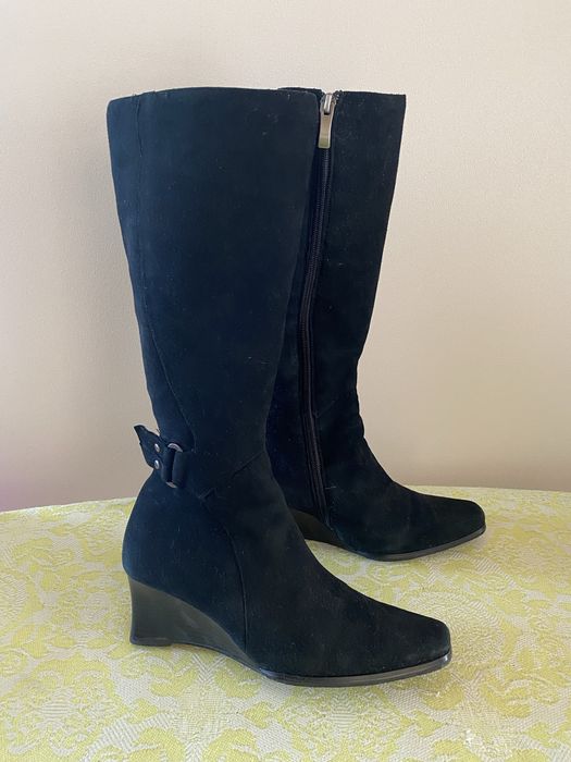 Сапоги зимние. Замша.