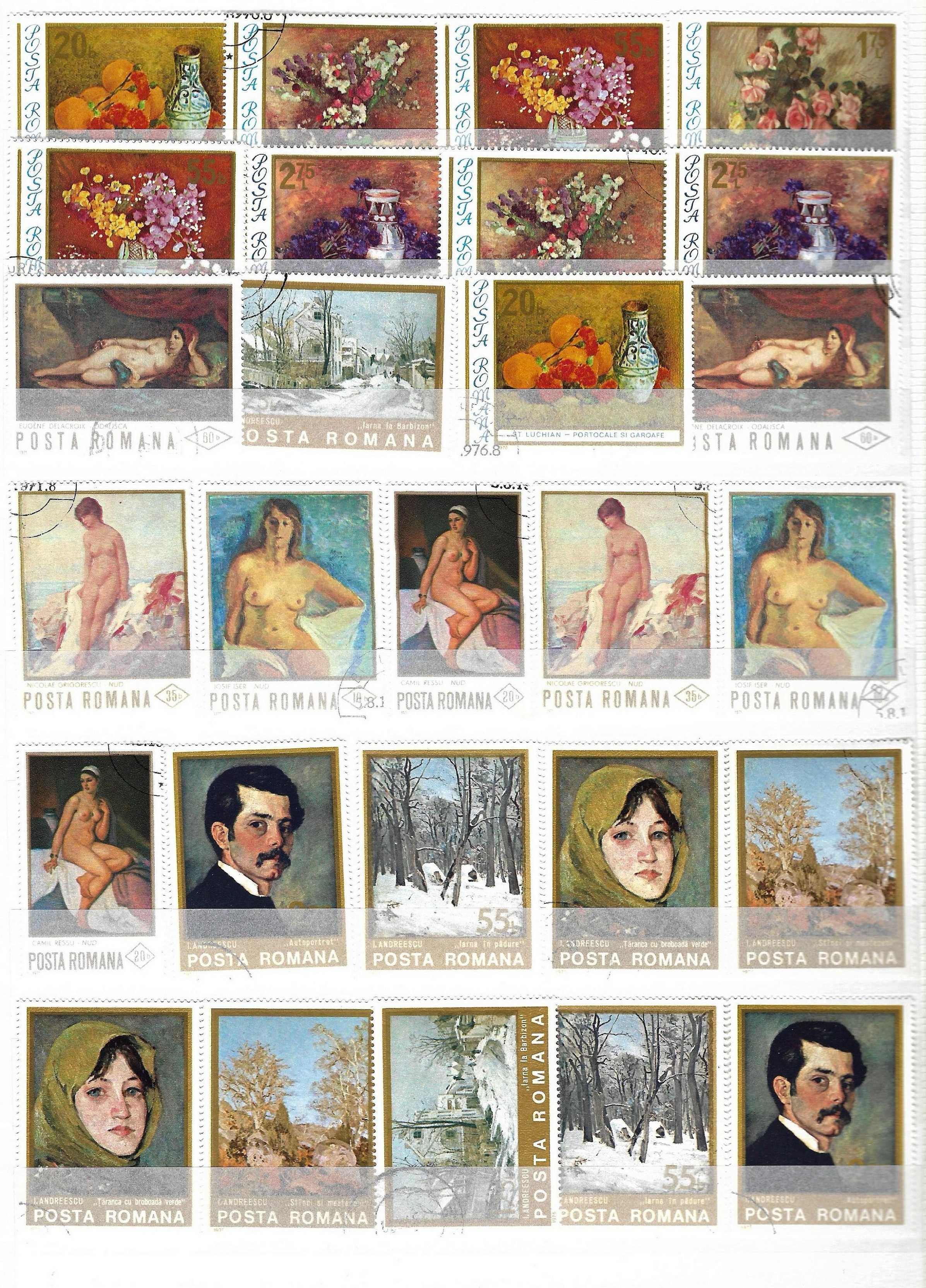 Clasor cu timbre splendide tematica ARTA 4 file[8 pagini] format A4