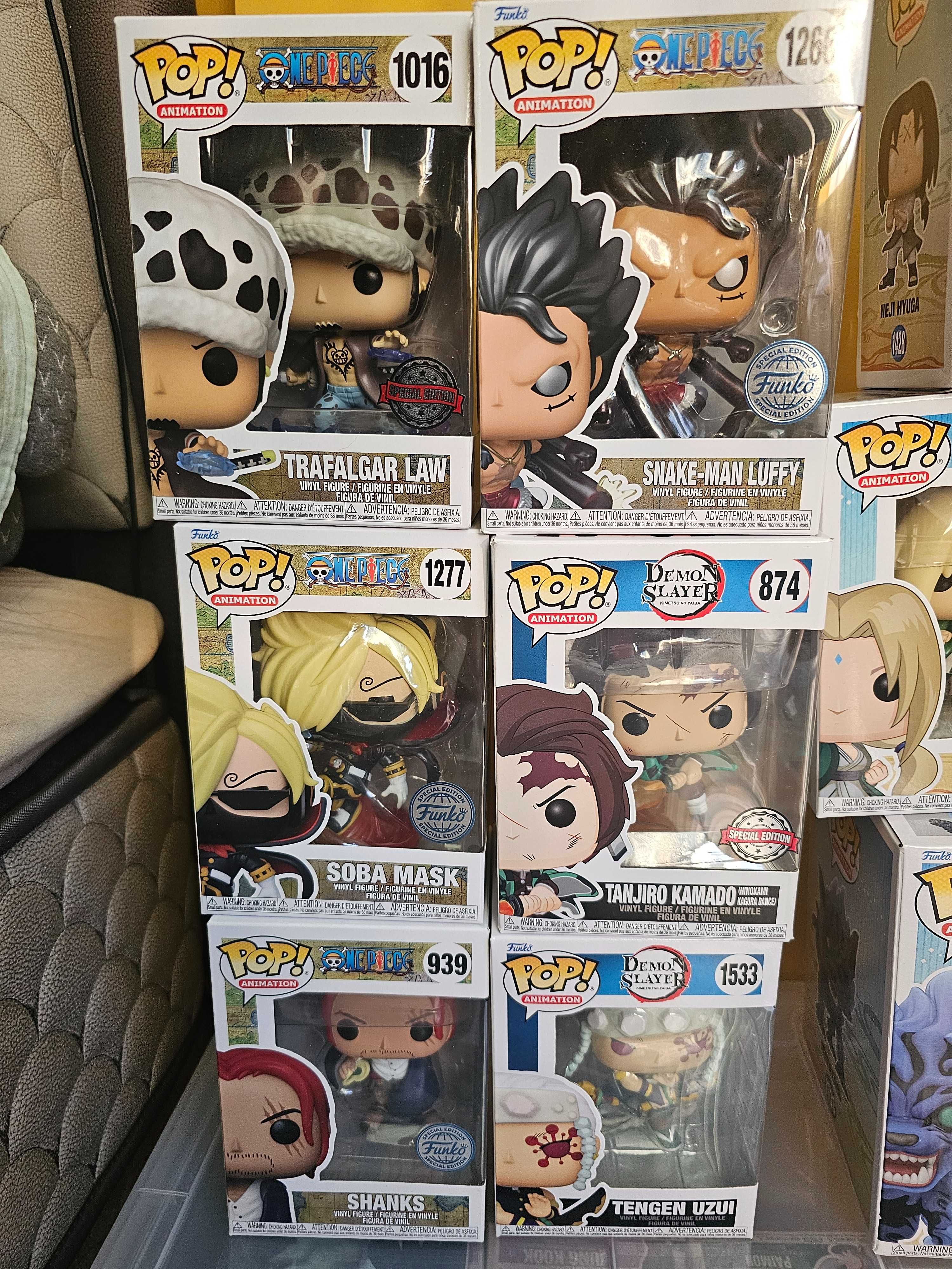 Funko POP!  Naruto,  One Piece, Demon Slayer