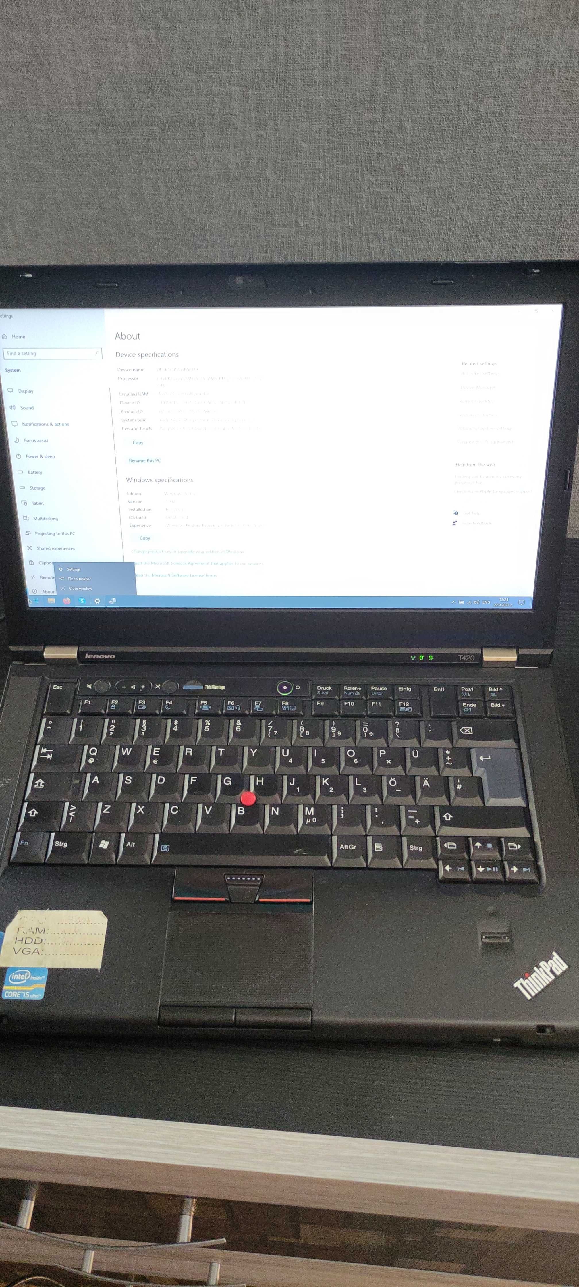 Лаптоп Lenovo ThinkPad t420