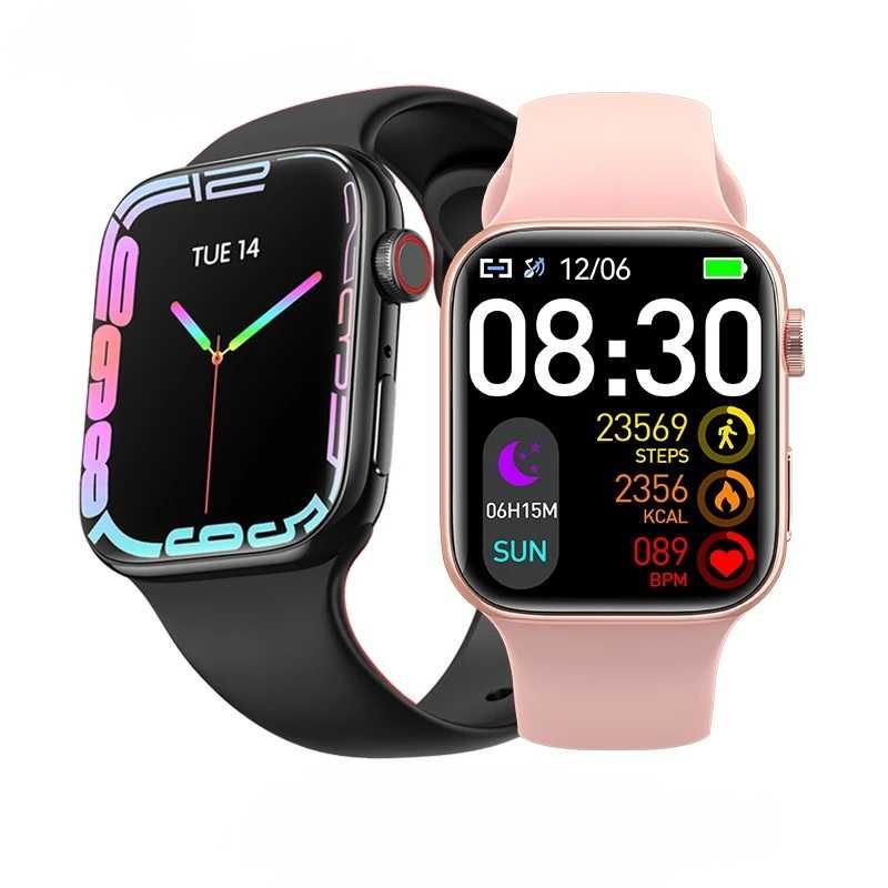 Smartwatch apel vocal. Tip Apple Watch. Cu microfon si difuzor. Roz.