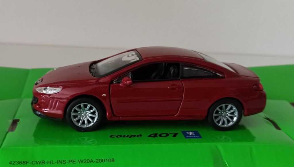 Macheta Peugeot 407 Coupe 2006 visiniu - Welly 1/36