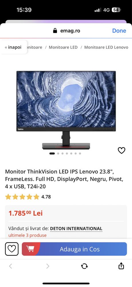 Monitor Lenovo T24i-20