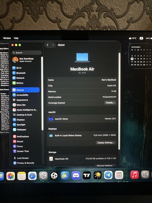 Macbook Air M2 8/256