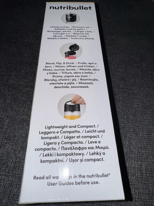 Blender portabil Nutribullet® NBP003MA, cupa 475 ml, USB-C, magenta