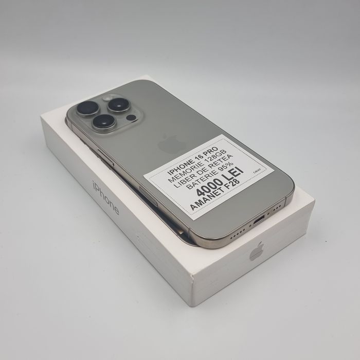Amanet F28: Telefon Iphone 16 Pro 128GB