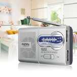 Radio AM FM mini, portabil, stereo, cu 2 baterii AA