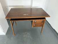 Birou tip "Pionier" vintage anii ’70 – 110 × 60 × 75 cm, 2 sertare