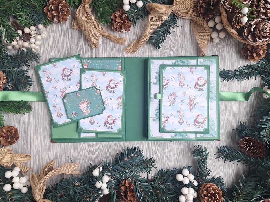 Коледен, скрапбук албум "Елфче", ръчна изработка /63.18-19