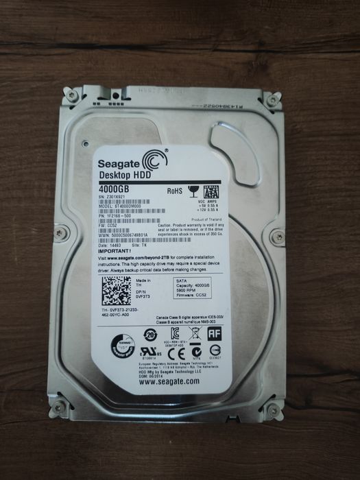 Жёсткий диск 4 TB, в идеальном состоянии