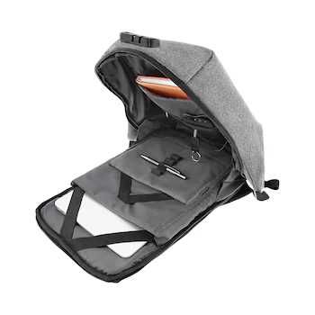 Rucsac laptop Tellur Antifurt V2, cu port USB, 15.6", Gri