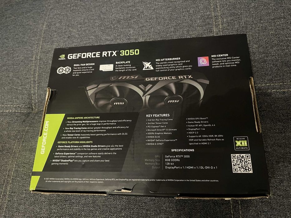 Placa video GeForce RTX 3050, 8GB GDDR6