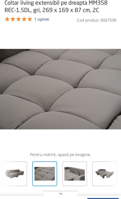 Canapea extensibilă modernă, foarte confortabilă – nou nouță